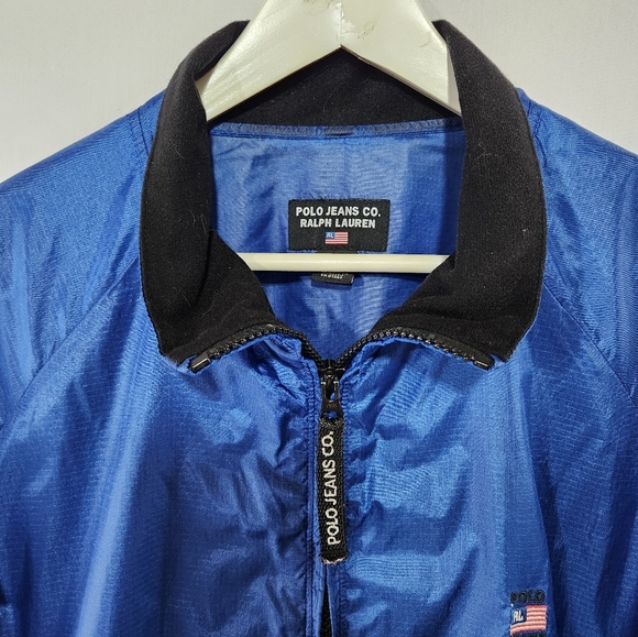 POLO JEANS CO. RALPH LAUREN Royal Blue Lightweight 100% Nylon Windbreaker sz L - Picture 7 of 12